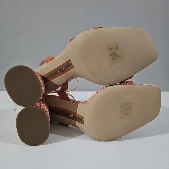 NEW Sam Edelman Kia Heel Size 11 Terracotta Pink Suede Block Strappy - Picture 11 of 13